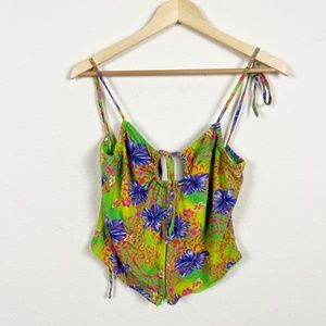 I.Am.Gia Green Printed Cropped Top Size XL
